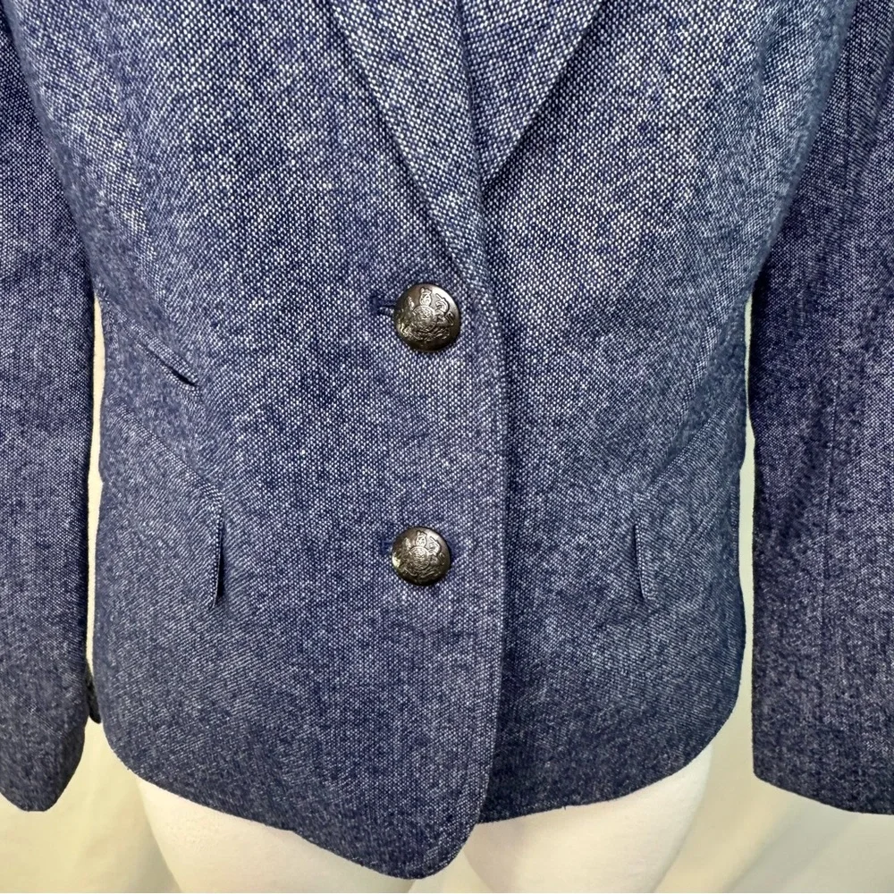 Banana Republic Dark Blue Wool Blend Blazer Size 4 - Picture 4 of 8